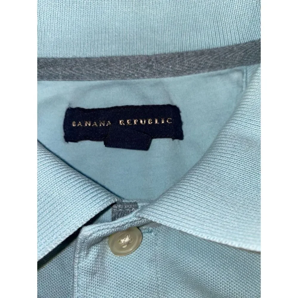 Banana Republic Polo Shirt Mens XL Green Golf Performance‎ Stretch Slit Collared